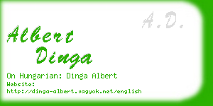 albert dinga business card